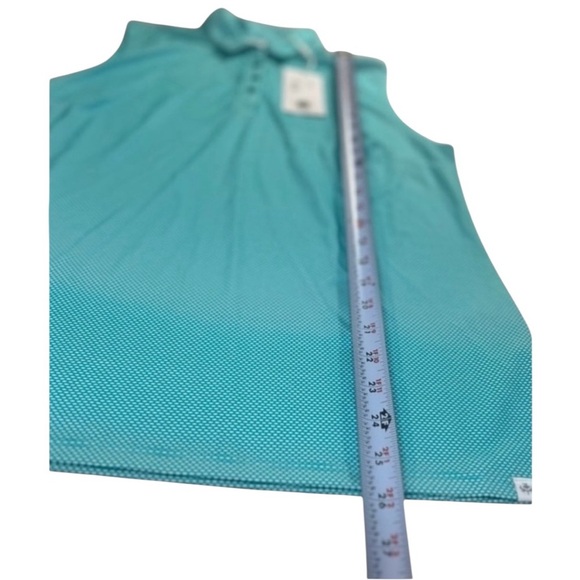 Lady Hagen Jacquard Sleeveless Polo, Color Teal Crush, Size Large, NWT - Picture 6 of 7